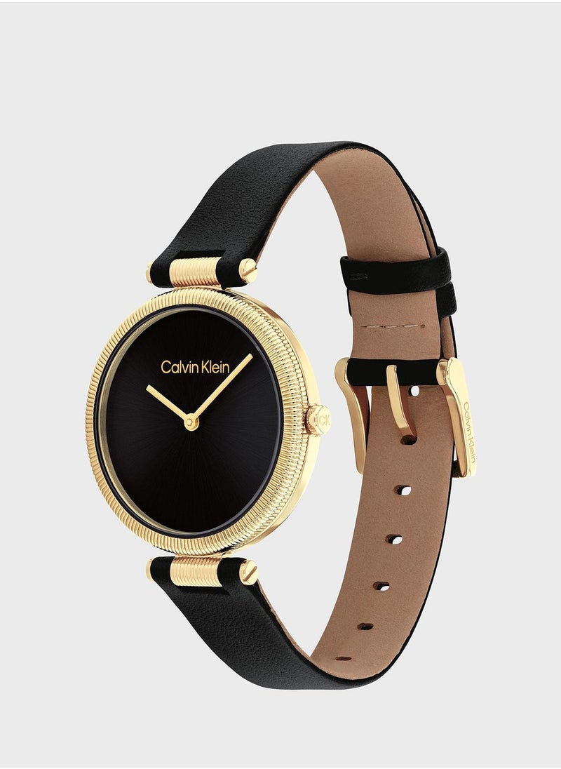 CALVIN KLEIN Leather Strap Analog Watch  - Image 3