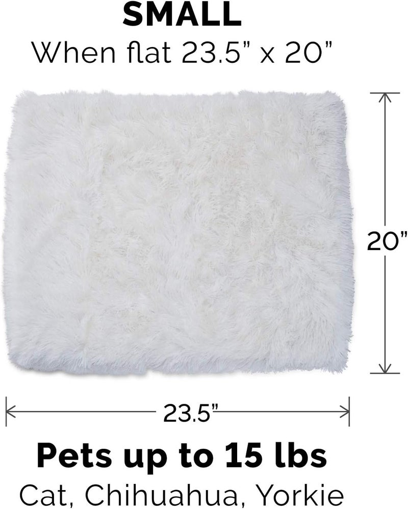 Furhaven Self-Warming Cat Bed for Indoor Cats, 4-Beds-in-1 & Washable - Plush Long Faux Fur Convertible Cuddler - Spruce, Small - Image 3