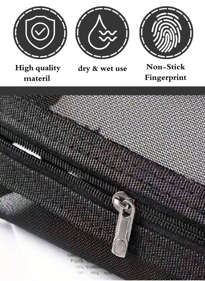 TRENZ 3Pcs Mesh Makeup Bag Mesh Cosmetic Bag Travel Organizing Pouch with Zipper, Portable Makeup Purse Bag for Home Office Daily Toiletries Accessories  - Image 2