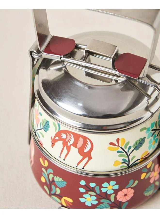 Chumbak  Hangul Hand-painted 2-tier Tiffin, 1000 ml | Kashmir Trails  | Best Price UAE