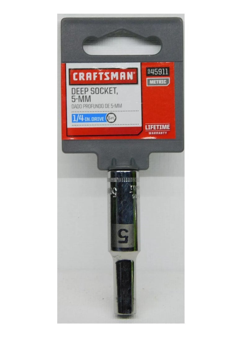 CRAFTSMAN Craftsman 1/4" Drive 6 Point 5 Mm Deep Socket 