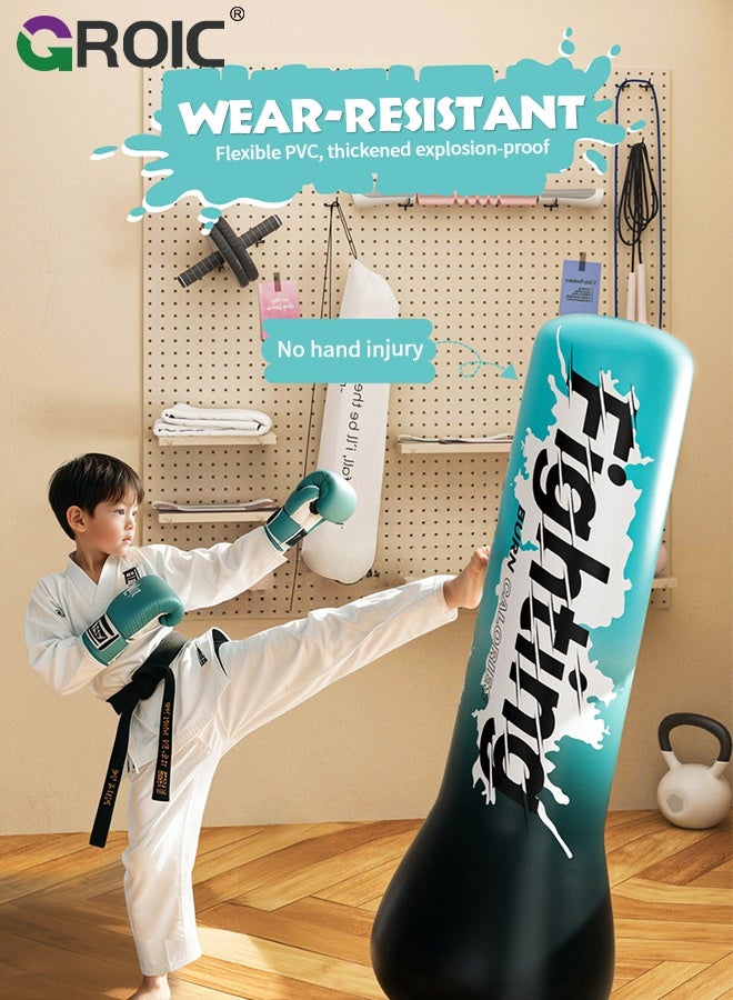 GROIC Inflatable Punching Bag Set,1.5M Punching Bag with "Fighting" Motif for Adults and kids,Freestanding Power Boxing Bag,Stress Boxing Target Bag,Training Equipment Exercise Boxing Standing Punching Bag - Image 4