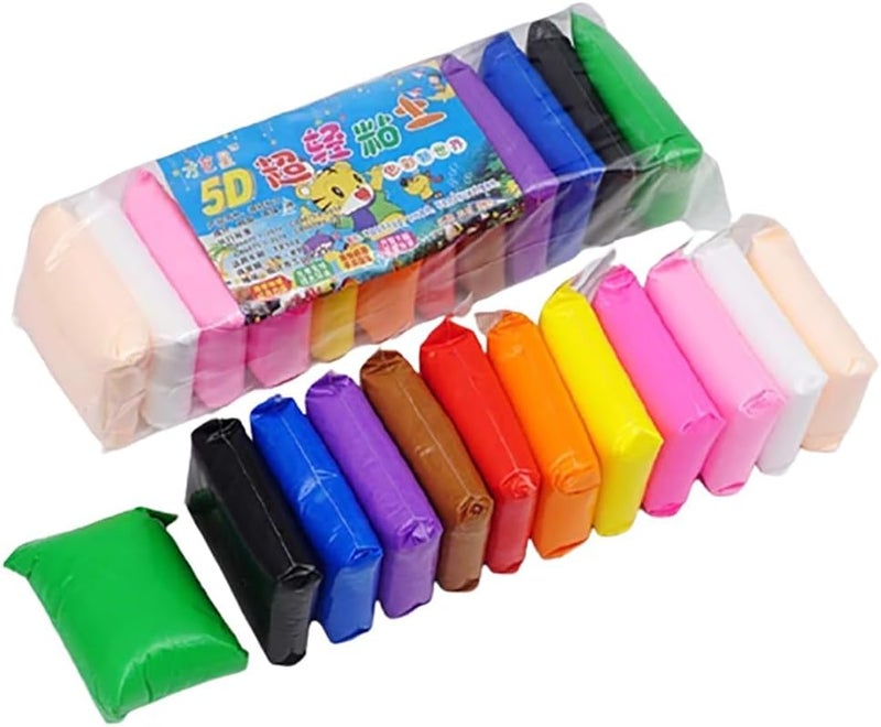 REZNOR 12 Colors Air Dry Magic Clay, Soft & Ultra Light DIY Molding Clay with Sculpting Tools, Animal Decoration Accessories, Kids Art Crafts Best Gift for Boys & Girls Age 3-12 Year Old, Pack of 36 - Image 1
