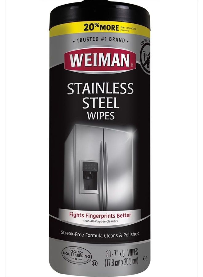 Weiman Products Stainless Steel Wipes 30 Count (Pack of 1) - Image 1