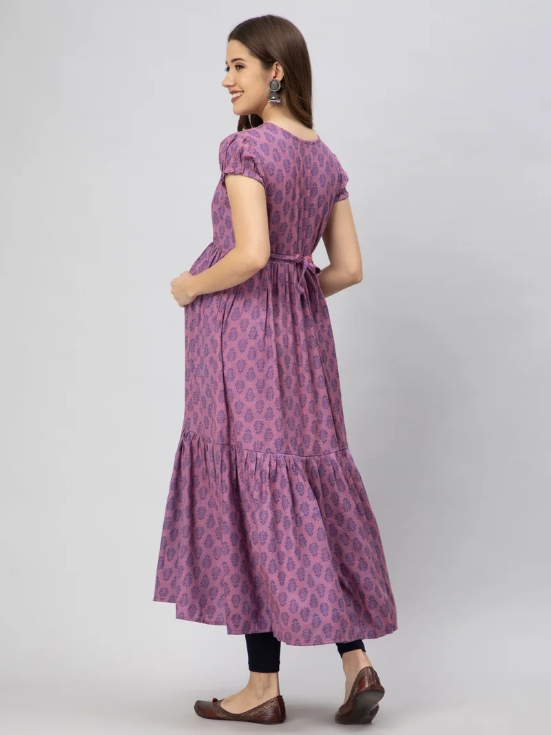 CEE 18 Women's Cotton Rayon A-Line Maternity Feeding Kurti with Zippers