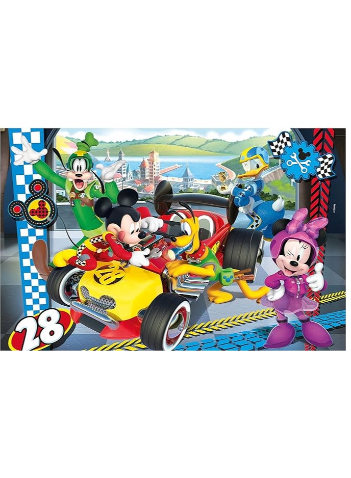 Clementoni Puzzle Super Color Mickey and the Roadster Racers 2x20 (27 x 19 CM) - For Age 3 Years Old - Image 2