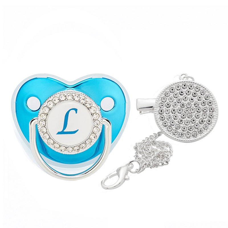 AliExpress WISH 26 Letters Blue Spot Diamond Baby Pacifier Baby Diamond Pacifier Playful Mouth - Image 4