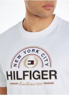 TOMMY HILFIGER Men's Icon Hilfiger T-Shirt - Cotton, White  - Image 5