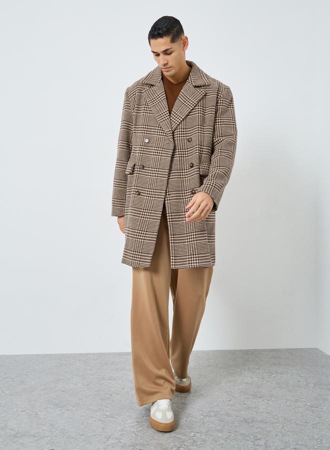 ستايلي معطف واسع بمظهر الصوف مع صفين أزرار - Image 2