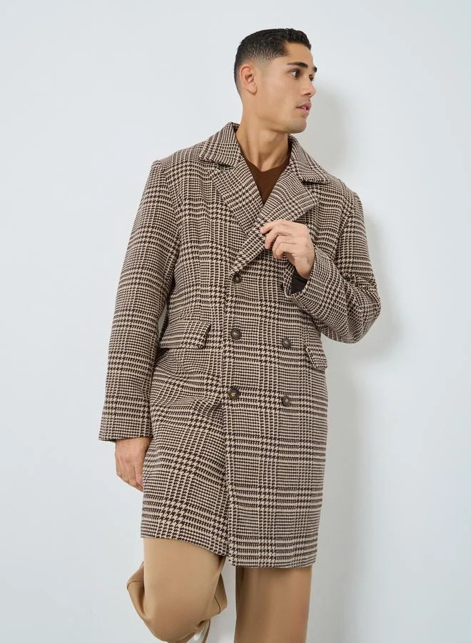 Styli Styli Men Oversized Double-Breasted Wool Like Coat