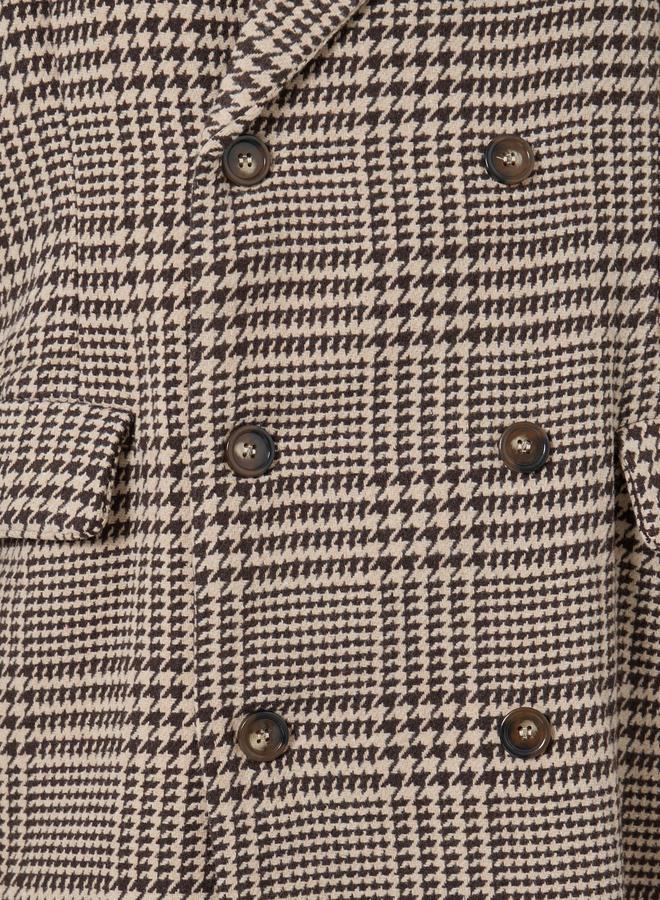 ستايلي معطف واسع بمظهر الصوف مع صفين أزرار - Image 4