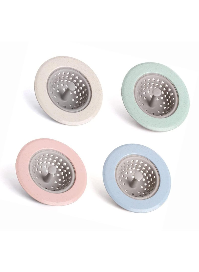 Sweet seven طقم مصفاة ومسدس حوض المطبخ - مصفاة تصريف سيليكون ومسدس لقبض جيد، تصميم واسع وكبير لحوض المطبخ، مصيدة شعر تصريف الدش، غطاء تصريف الحوض (4 قطع) - Image 1