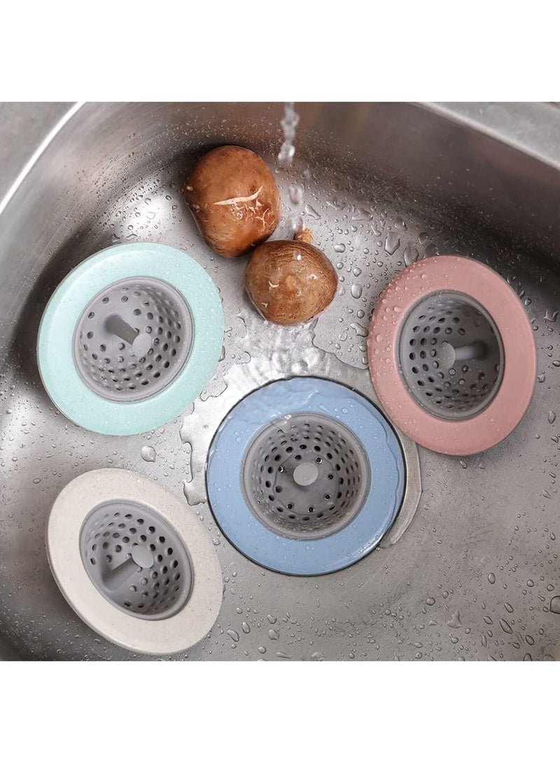 Sweet seven طقم مصفاة ومسدس حوض المطبخ - مصفاة تصريف سيليكون ومسدس لقبض جيد، تصميم واسع وكبير لحوض المطبخ، مصيدة شعر تصريف الدش، غطاء تصريف الحوض (4 قطع) - Image 2