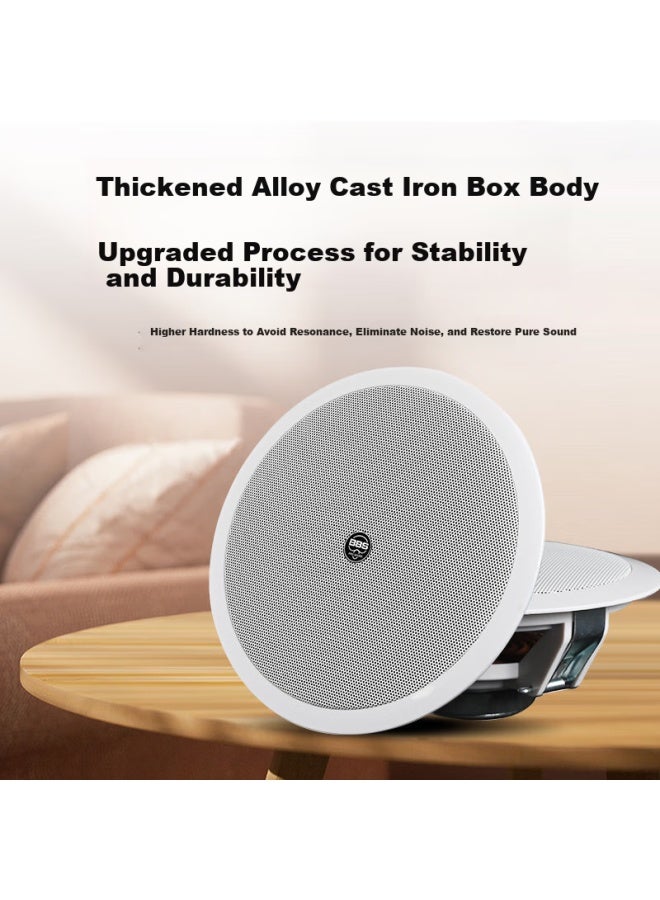 BBS Sc-6 Constant Voltage Ceiling Speaker, Recessed Ceiling Speaker For Background Music, Embedded Public Address System For Shopping Malls And Stores, 6.5-inch Coaxial - Image 1