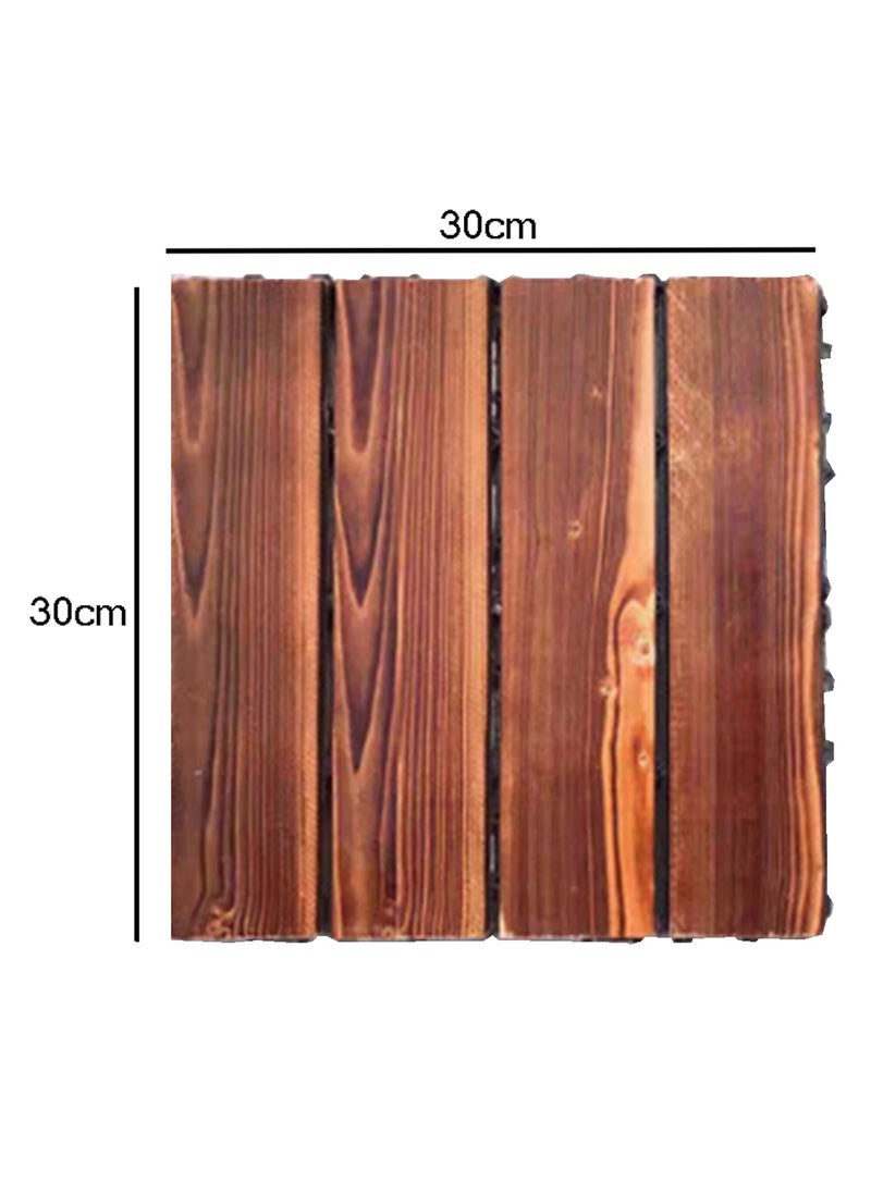 LINGWEI Wooden Floor Tiles 30x3x30cm Wood Decking Tiles Floor Tiles Office Floor Tiles Home Floor Tiles Diy Tiles Garden Tiles Pack of 10  - Image 5