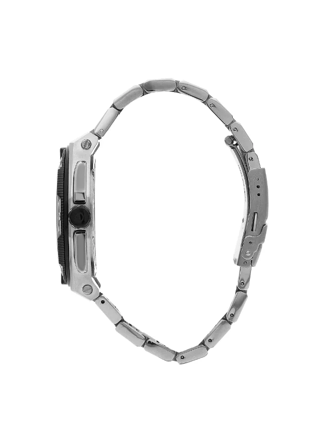 Quantum Men's Quartz Movement Watch, Chronograph Display and Metal Strap - HNG1011.360, Silver