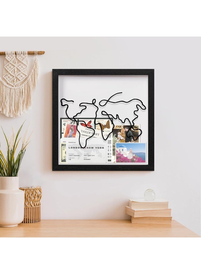 موثوقية التنبؤ صندوق أرشيف المغامرات للذكريات، صندوق سفر مقاس 29x29 سم مع فتحة، إطار سفر ”الحياة في صندوق“، صندوق سفر علوي لتخزين التذكارات، صندوق نقود لتمويل السفر (أسود) - Image 5