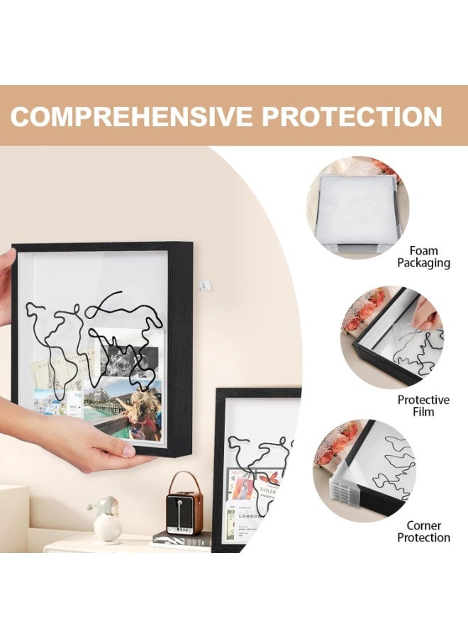 موثوقية التنبؤ صندوق أرشيف المغامرات للذكريات، صندوق سفر مقاس 29x29 سم مع فتحة، إطار سفر ”الحياة في صندوق“، صندوق سفر علوي لتخزين التذكارات، صندوق نقود لتمويل السفر (أسود) - Image 4