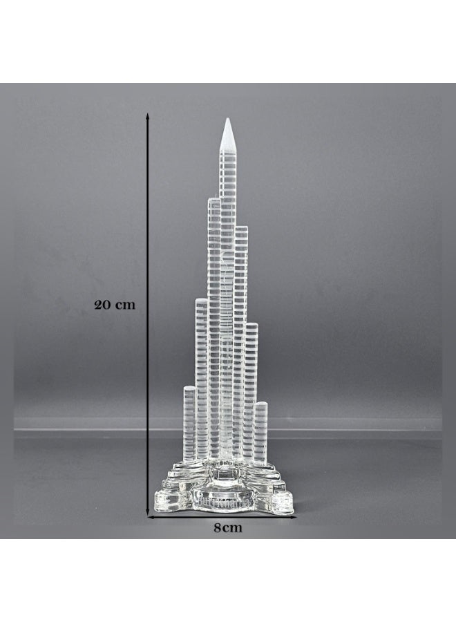 Souvenir Souq Crystal Glass Dubai Skyscrapers  Burj Khalifa  Decoration with color changing led light 20x8cm - Image 4