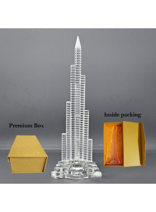 Souvenir Souq Crystal Glass Dubai Skyscrapers  Burj Khalifa  Decoration with color changing led light 20x8cm - Image 2