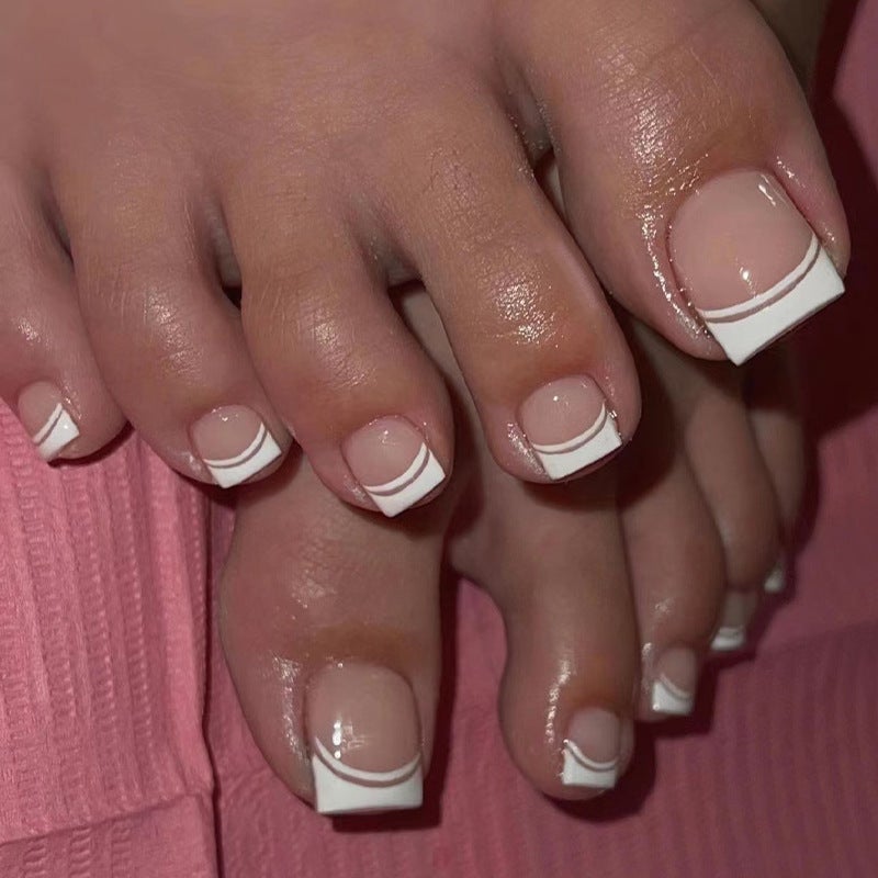 Generic Sleek French Tip Toe Nail Patches JP2470 