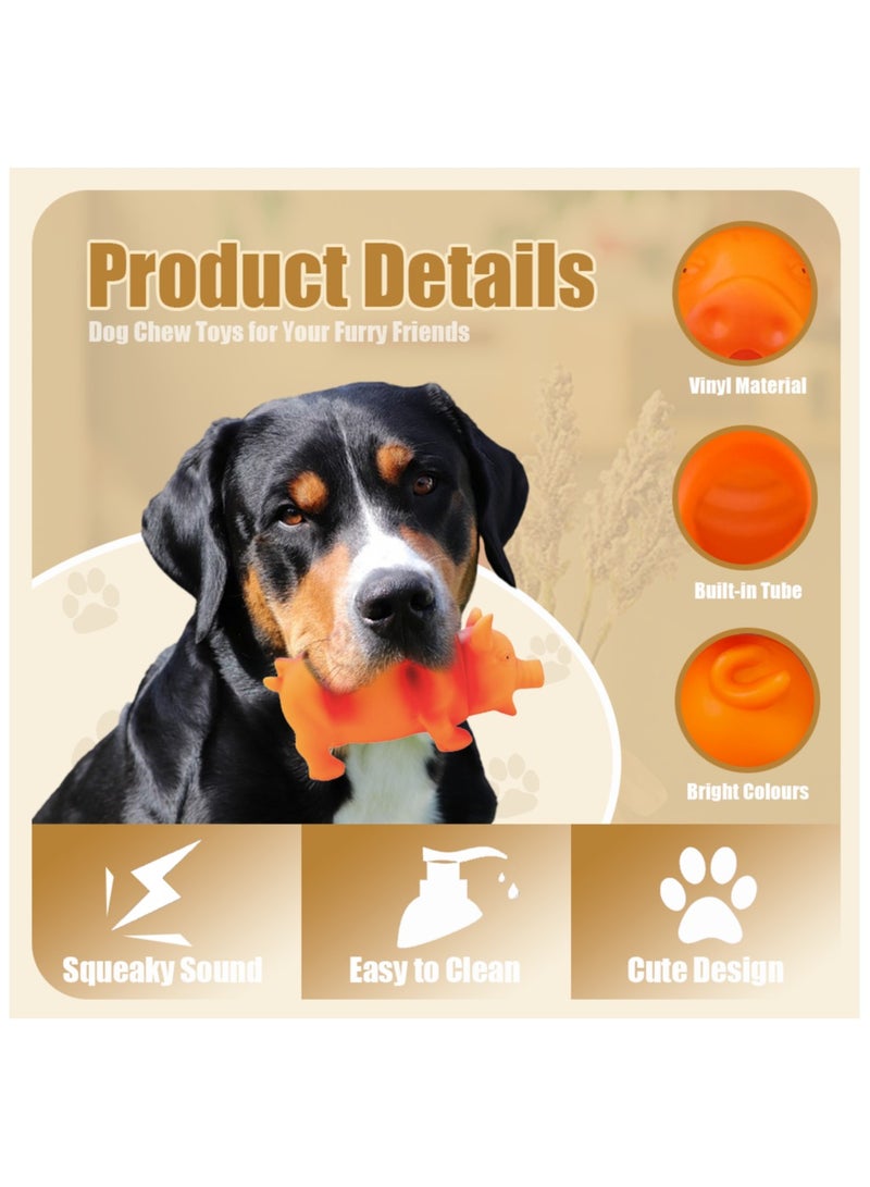 MIIXUER Squeaky Pig Dog Toys, Grunting Pig Dog Toy That Oinks, Interactive Squeak Funny Cute Dog Toy, Squeaky Dog Toys for Small to Large Dogs - 7.8x3.75 inch - Image 2