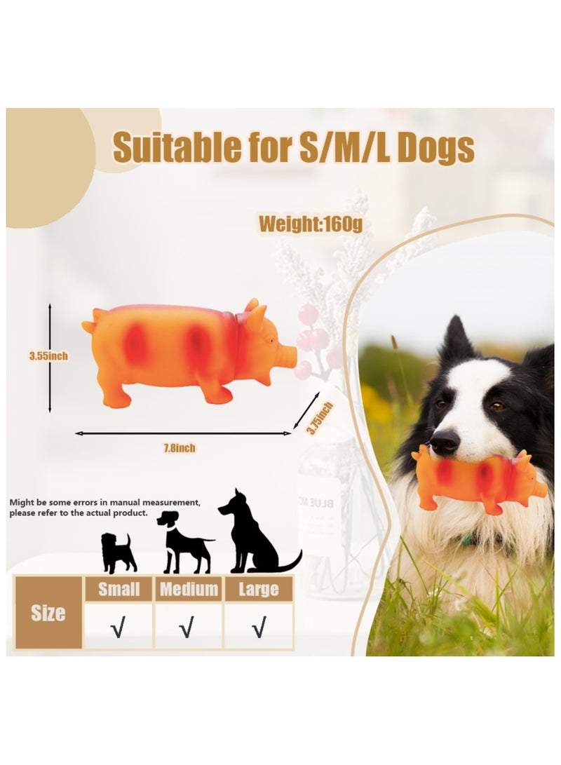 MIIXUER Squeaky Pig Dog Toys, Grunting Pig Dog Toy That Oinks, Interactive Squeak Funny Cute Dog Toy, Squeaky Dog Toys for Small to Large Dogs - 7.8x3.75 inch - Image 3