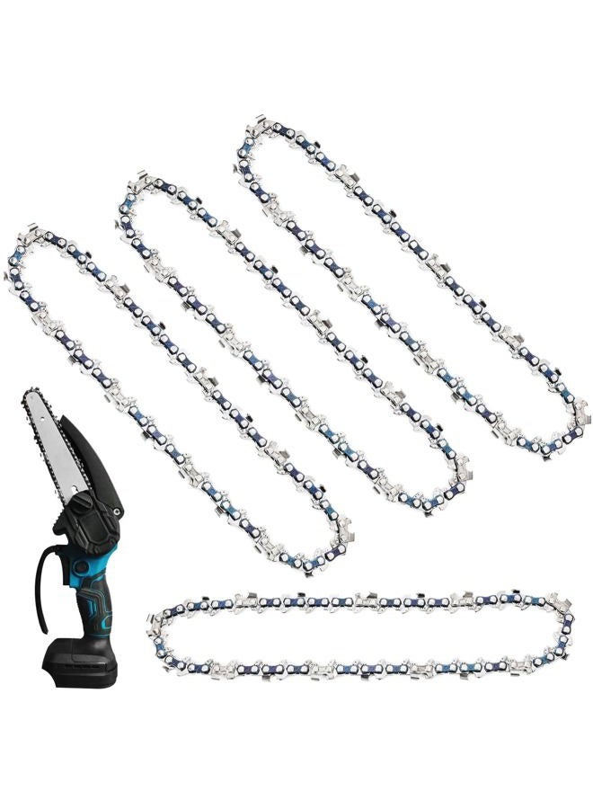 AccEncyc 6 Inch Mini Chainsaw Chain Replacement 4 PCS Chains for 6 Inch Bar-043" Gauge, 1/4" LP Pitch,Fits Seesii And All Brands Mini Chainsaw Battery Powered Chainsaw and Hand Held Chain Saw(37 Drive Links) - Image 1