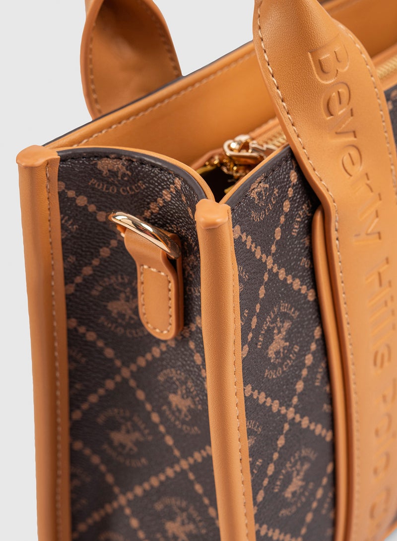 بيفرلي هيلز بولو كلوب حقيبة توت بنقشة الشعار - Image 5