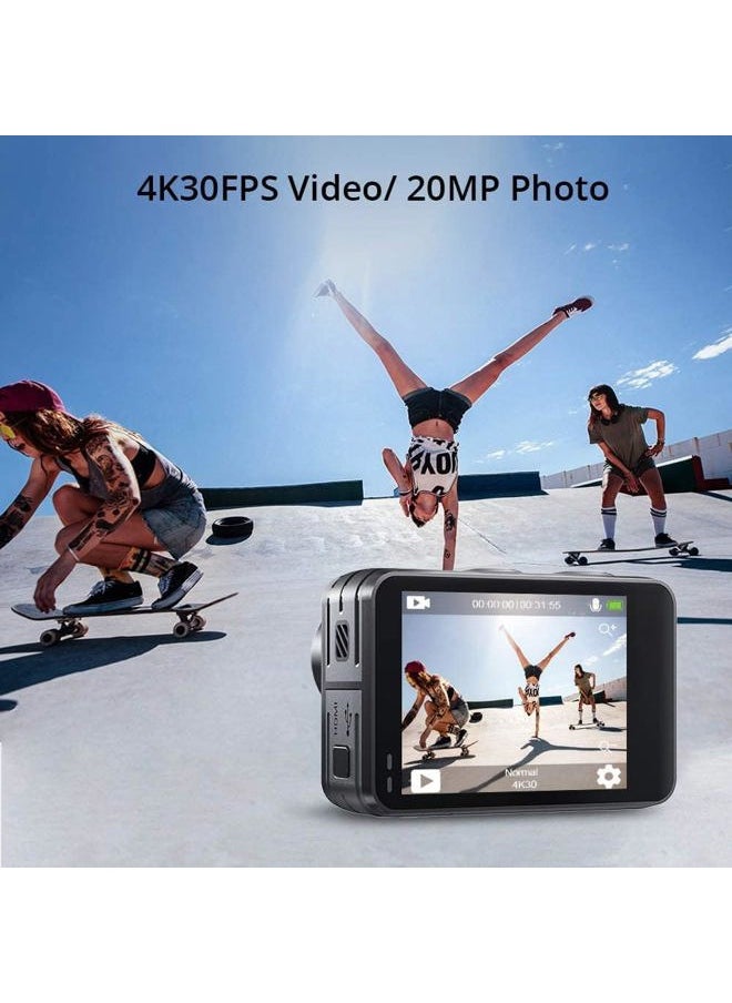 Akaso - Brave 7 LE 4K30FPS 20MP WiFi Action Camera with Touch Screen EIS 2.0 Zoom Remote Control 131 Feet Underwater Camera with 2X 1350mAh Batteries Support External Microphone Vlog Camera - Image 1