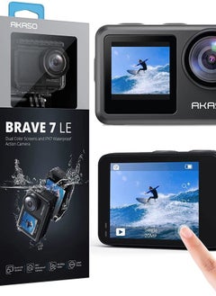 Akaso Brave 7 LE 4K30FPS 20MP WiFi Action Camera with Touch Screen EIS 2.0 Zoom Remote Control 131 Feet Underwater Camera with 2X 1350mAh Batteries Support External Microphone Vlog Camera  - Image 1