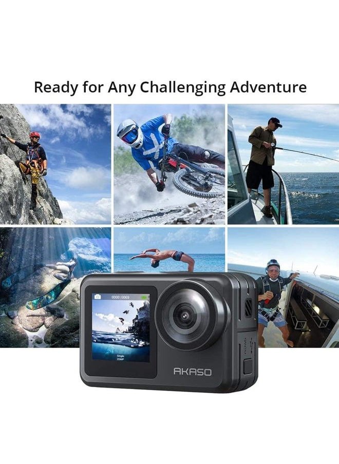Akaso - Brave 7 LE 4K30FPS 20MP WiFi Action Camera with Touch Screen EIS 2.0 Zoom Remote Control 131 Feet Underwater Camera with 2X 1350mAh Batteries Support External Microphone Vlog Camera - Image 1