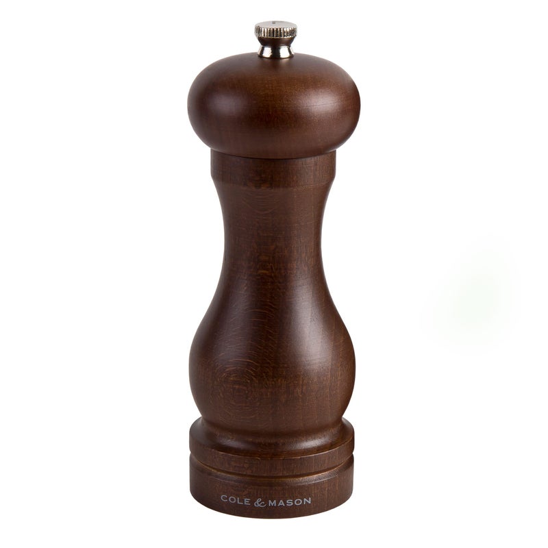 COLE & MASON Capstan Wood Pepper Grinder - Wooden Mill Includes Precision Mechanism, 6.5 inch - Image 1