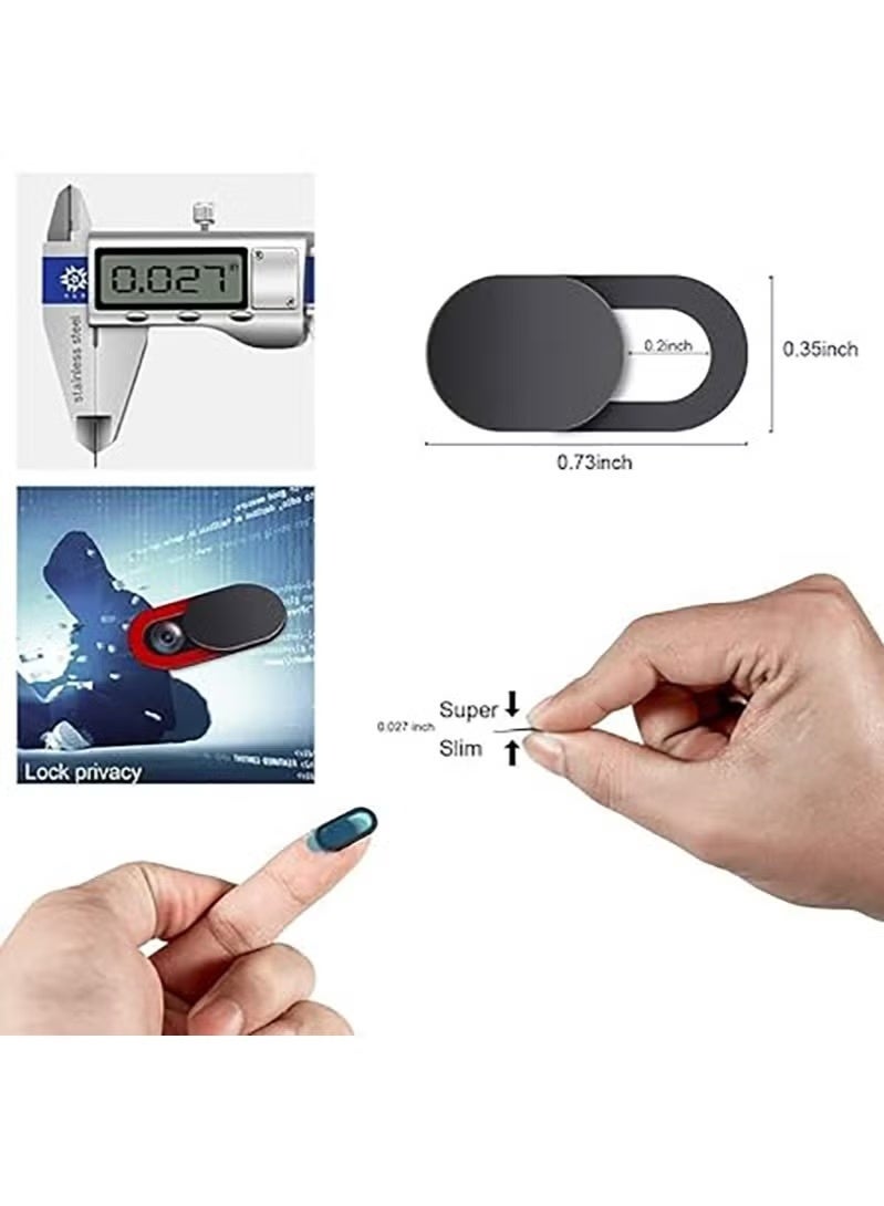 غطاء كاميرا الويب (12 حزمة من 4 ألوان)، غطاء كاميرا كمبيوتر محمول رفيع للغاية 0.03 بوصة لهاتف iPhone iPad MacBook Pro كمبيوتر iMac ملحقات الهاتف الخلوي والكمبيوتر الشخصي، منزلق مانع للكاميرا، رائع للخصوصية (أبيض، أسود، أزرق، وردي) - Image 4