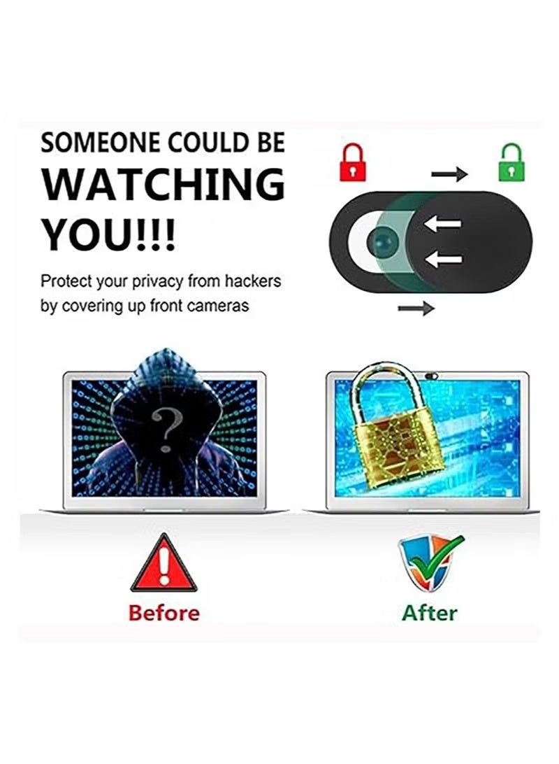 غطاء كاميرا الويب (12 حزمة من 4 ألوان)، غطاء كاميرا كمبيوتر محمول رفيع للغاية 0.03 بوصة لهاتف iPhone iPad MacBook Pro كمبيوتر iMac ملحقات الهاتف الخلوي والكمبيوتر الشخصي، منزلق مانع للكاميرا، رائع للخصوصية (أبيض، أسود، أزرق، وردي) - Image 5