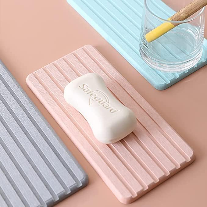 Bitrexup أكواب امتصاص الماء من دياتوميت بيتريكس، حامل صابون من دياتوميت، طبق صابون، حجر امتصاص الماء يستخدم لصابون اليدين والأكواب وزجاجات المشروبات والنباتات وزجاجات التجميل (كبير، 1) - Image 1