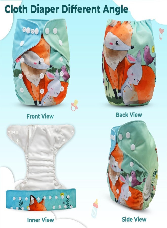 Bembika A Plus Printed Cloth Diaper with 3-Layer Micro Fiber Inserts for Babies Washable & Reusable Cloth Nappies for Baby Leakproof and Wetfree Adjustable Cloth Diapers -(BE2725) - Image 3