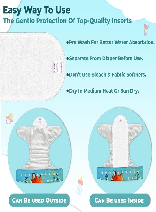 Bembika A Plus Printed Cloth Diaper with 3-Layer Micro Fiber Inserts for Babies Washable & Reusable Cloth Nappies for Baby Leakproof and Wetfree Adjustable Cloth Diapers -(BE2725) - Image 5