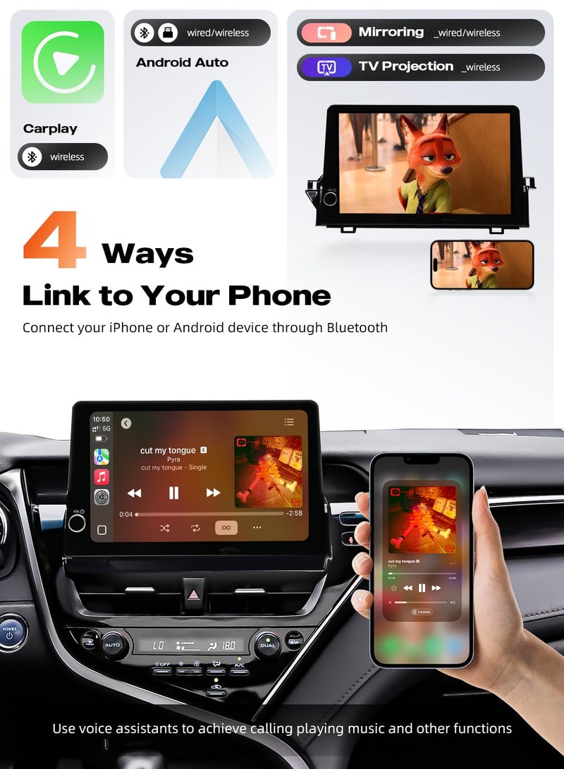 Dasaita for Toyota Camry 2021 2022 2023 Car Stereo Head Unit, 6GB+64GB, Android 13 Car Radio with 11.6" 2000 * 1200 Screen, Wireless CarPlay Android Auto, 4G LTE 5G WiFi Plug Play Upgrade - Image 5