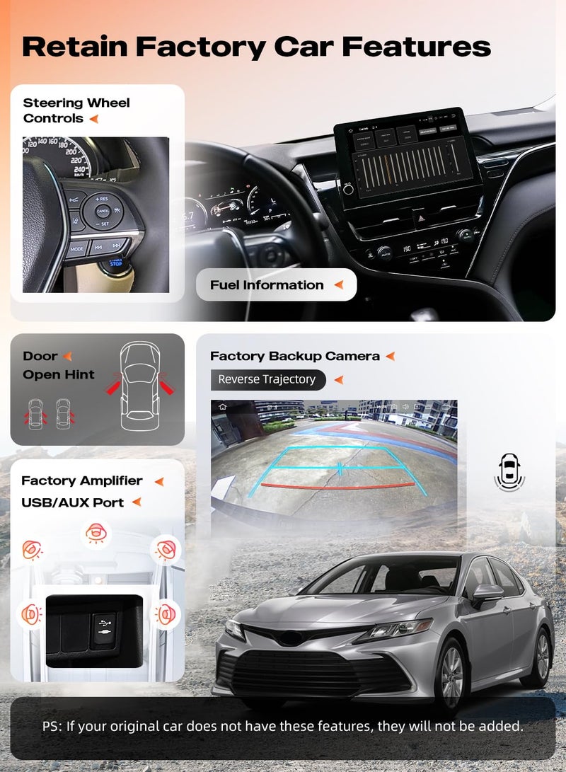 Dasaita for Toyota Camry 2021 2022 2023 Car Stereo Head Unit, 6GB+64GB, Android 13 Car Radio with 11.6" 2000 * 1200 Screen, Wireless CarPlay Android Auto, 4G LTE 5G WiFi Plug Play Upgrade - Image 3