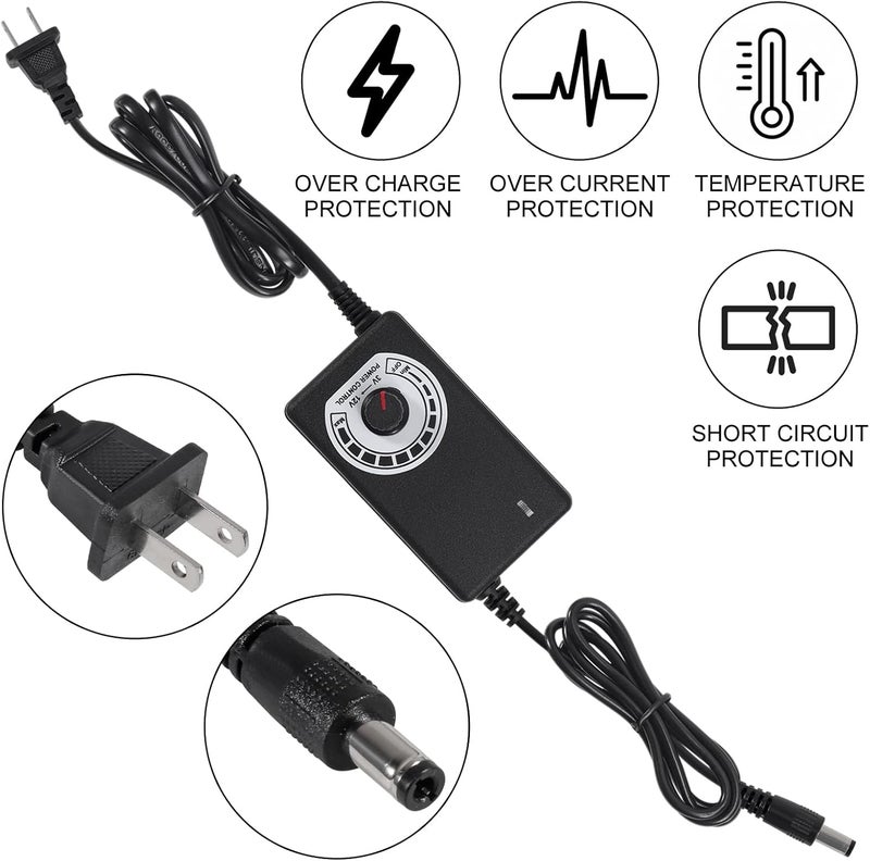 UMLIFE UMLUFE 12V Fan Power SupplyPC Fan Speed Controller100240vAC to 312vDC 24W Adjustable Fan Power Adapterwith Fan Splitter CableDC Female to 2 x 34 Pin - Image 3