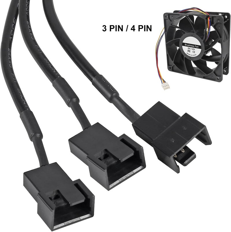 UMLIFE UMLUFE 12V Fan Power SupplyPC Fan Speed Controller100240vAC to 312vDC 24W Adjustable Fan Power Adapterwith Fan Splitter CableDC Female to 2 x 34 Pin - Image 4