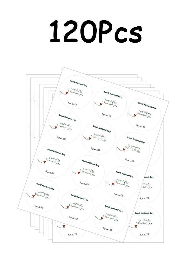 Tagkita 120Pcs Saudi National Day Round Stickers, Gift Decorative Labels for Gift Box, Envelope, Party Favors - Image 3