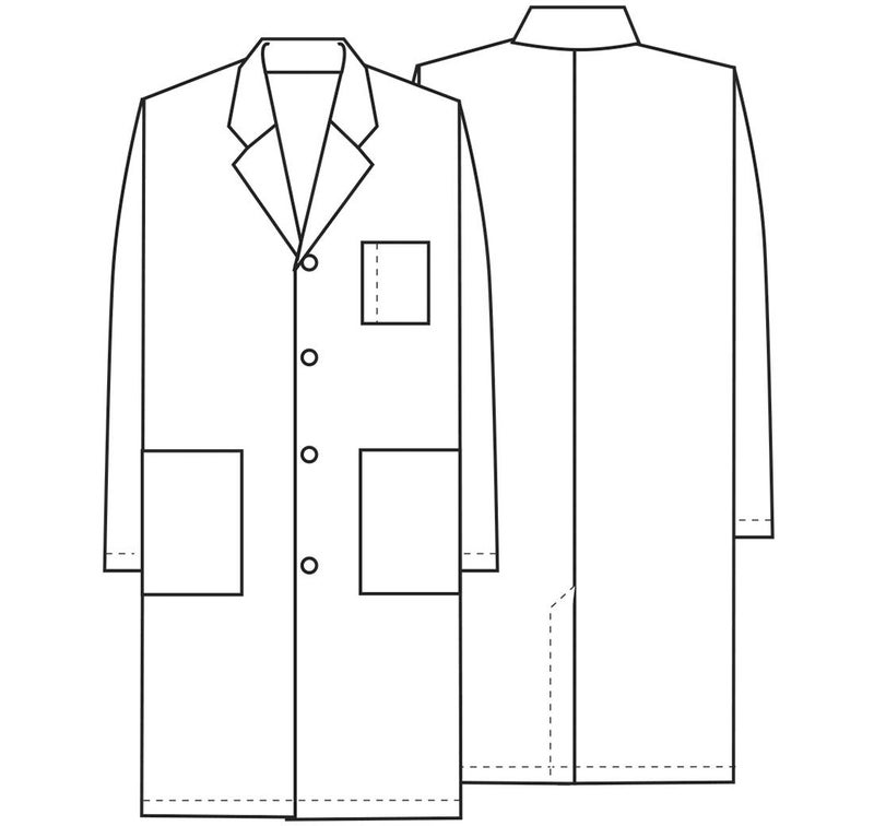 Cherokee 40 Inch Unisex Lab Coat, White, X-Large - Image 5