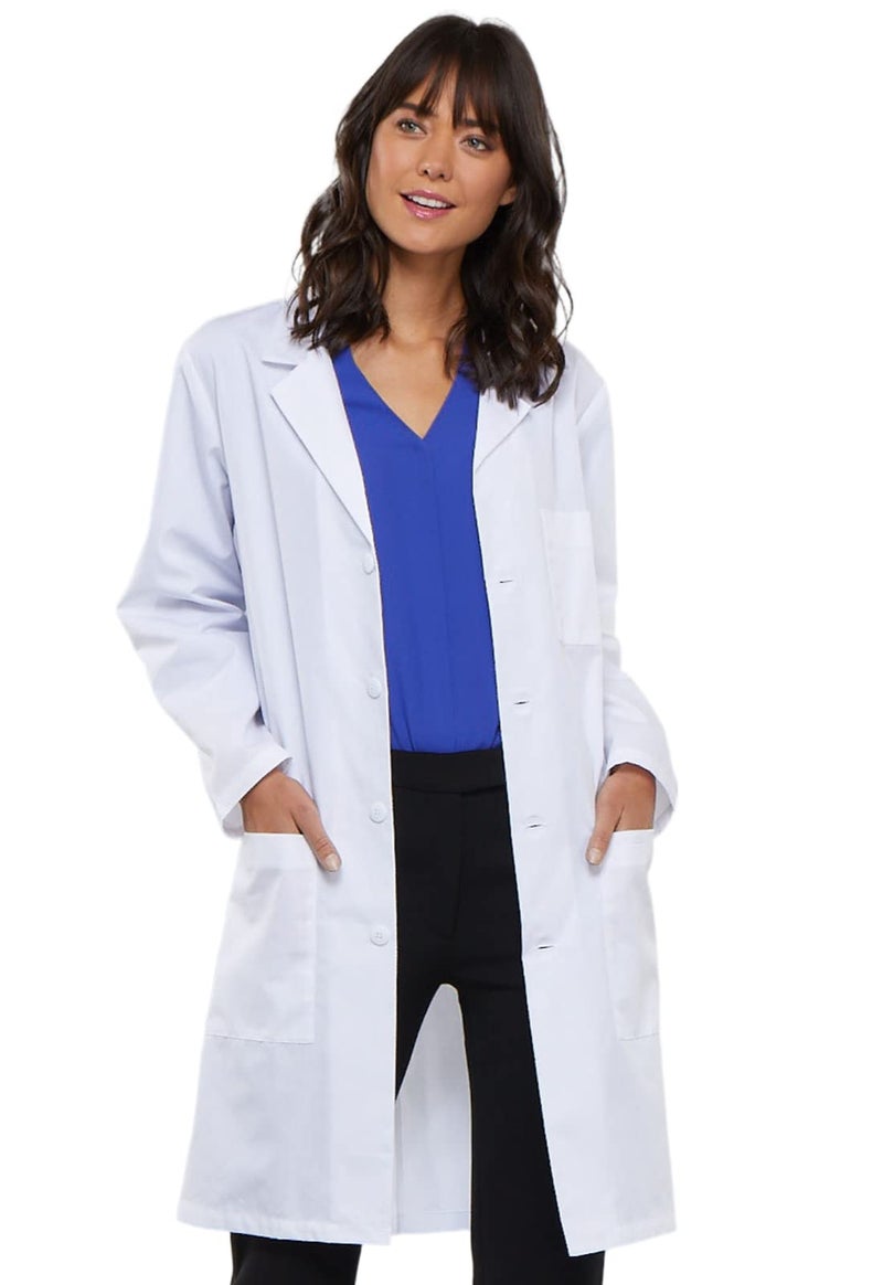 Cherokee 40 Inch Unisex Lab Coat, White, X-Large - Image 3