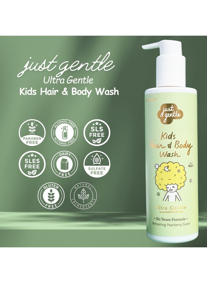 Just Gentle Just Gentle Kids Hair and Body Wash Ultra Gentle - 99% Natural Ingredients, Tear-Free, Nourishing Coconut Oil & Pear-Berry Scent, 200ml  - Image 5