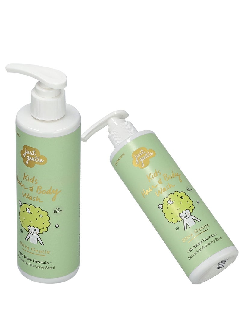 Just Gentle Just Gentle Kids Hair and Body Wash Ultra Gentle - 99% Natural Ingredients, Tear-Free, Nourishing Coconut Oil & Pear-Berry Scent, 200ml  - Image 3