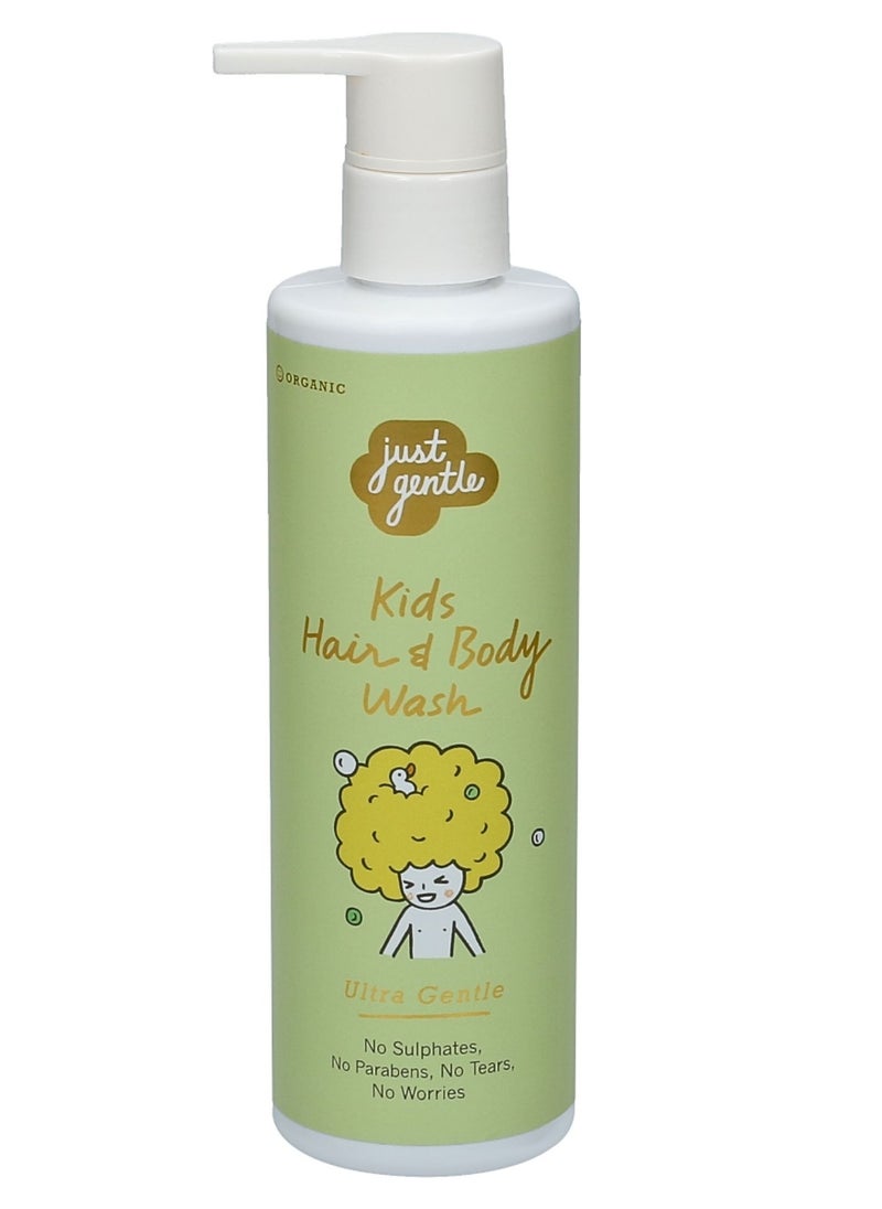 Just Gentle Just Gentle Kids Hair and Body Wash Ultra Gentle - 99% Natural Ingredients, Tear-Free, Nourishing Coconut Oil & Pear-Berry Scent, 200ml  - Image 1