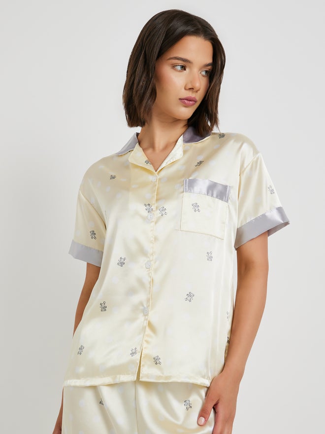Take Two Take Two Printed Short Sleeve Shirt and Pyjama Set  - Image 2