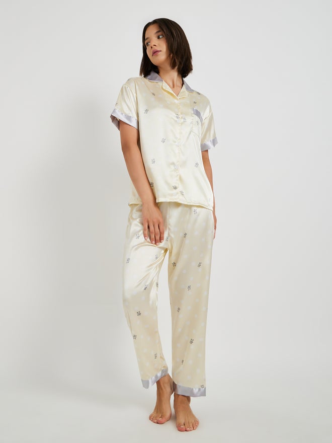 Take Two Take Two Printed Short Sleeve Shirt and Pyjama Set  - Image 1